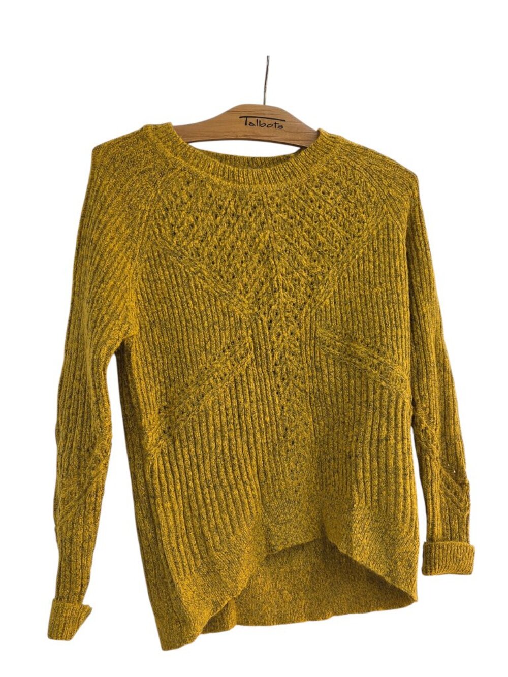 Lety & Me Women's XS Mustard Yellow Knit Sweater Long Sleeve Crew Neck NWT
